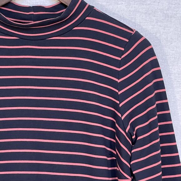 J.Jill Turtleneck Sweater Dress Women Size‎ M Purple Stripe Pockets Stretch - Picture 4 of 12